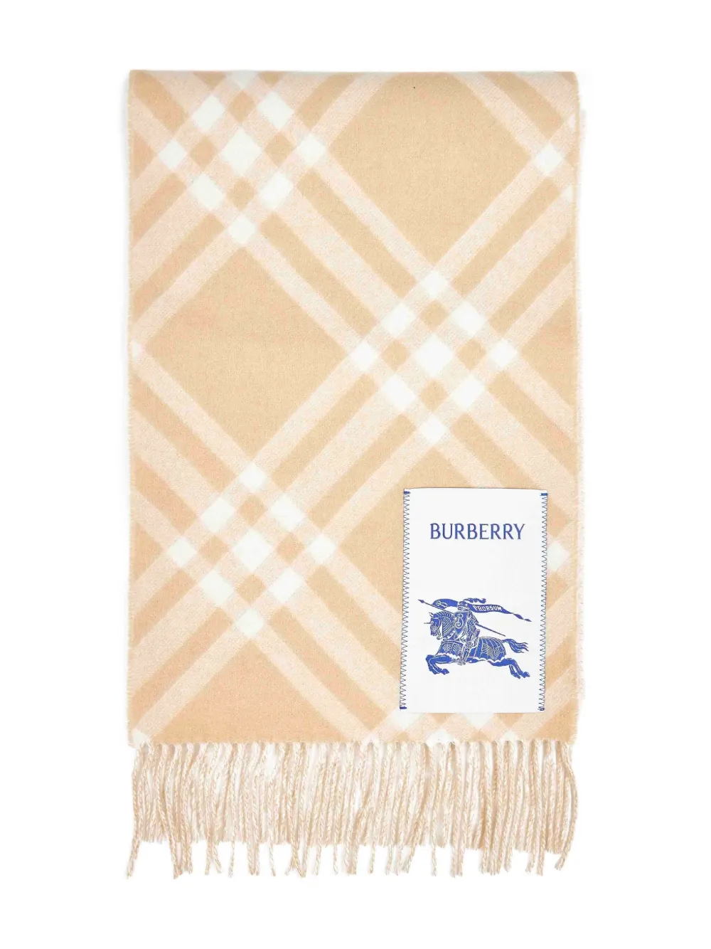 

Кашемировый шарф в клетку Burberry, бежевый