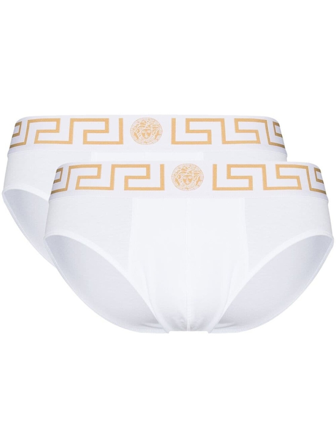 

Versace комплект из двух трусов-брифов с узором Greca, белый