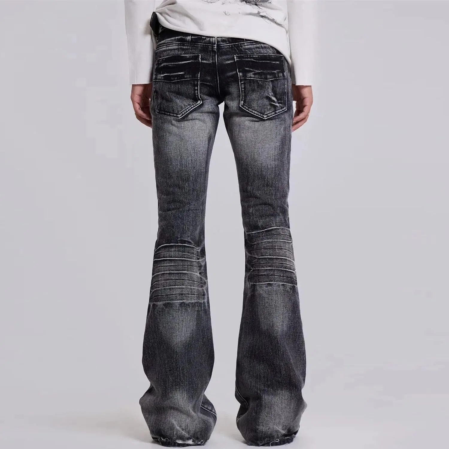 Джинсы свободные Micro Flare, Black Grey — фото 4