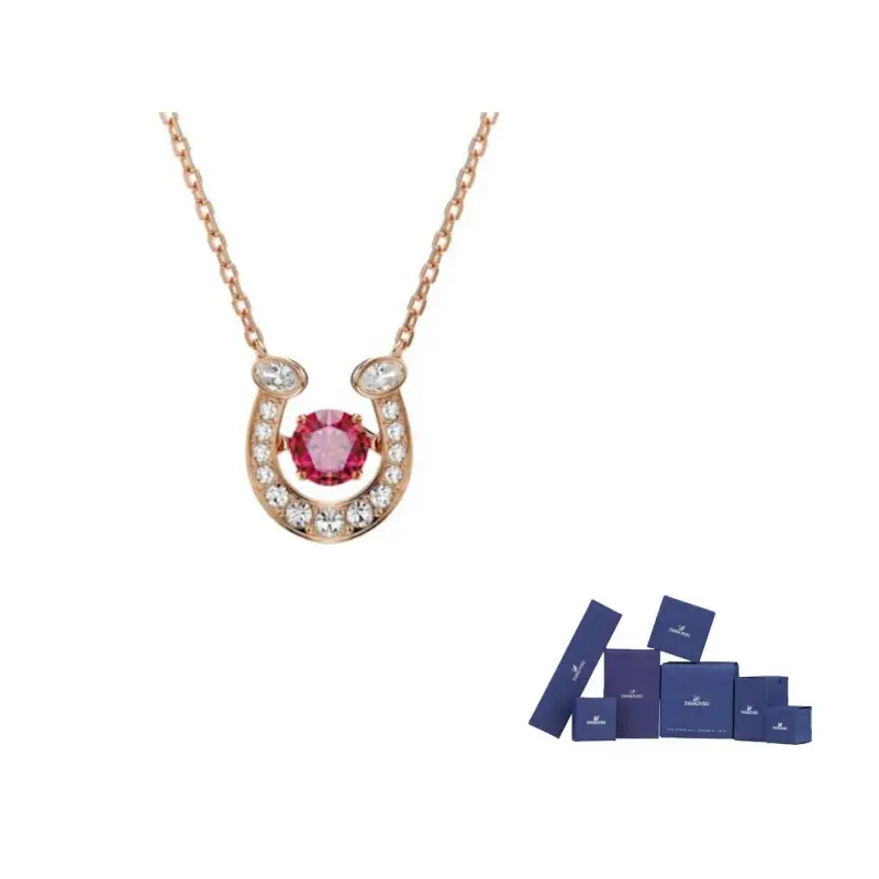 

Swarovski Колье Symbolica с синтетическими кубическими циркониями, унисекс, розовое золото/красный