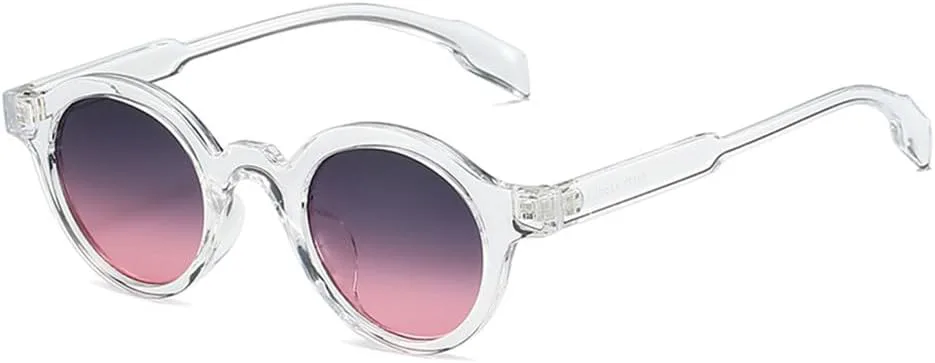 

Солнцезащитные очки UV400 - маленькие круглые, конфетные цвета, градиентный панк, для женщин и мужчин, для бега и активного отдыха UYPTK, Clear Gray Pink