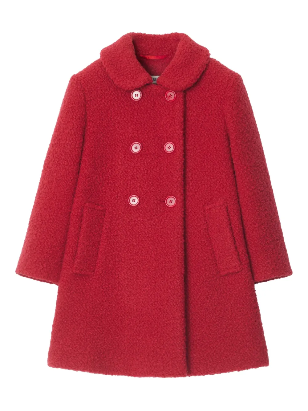 

Пальто из букле с воротником Питер Пэн BURBERRY KIDS, красный