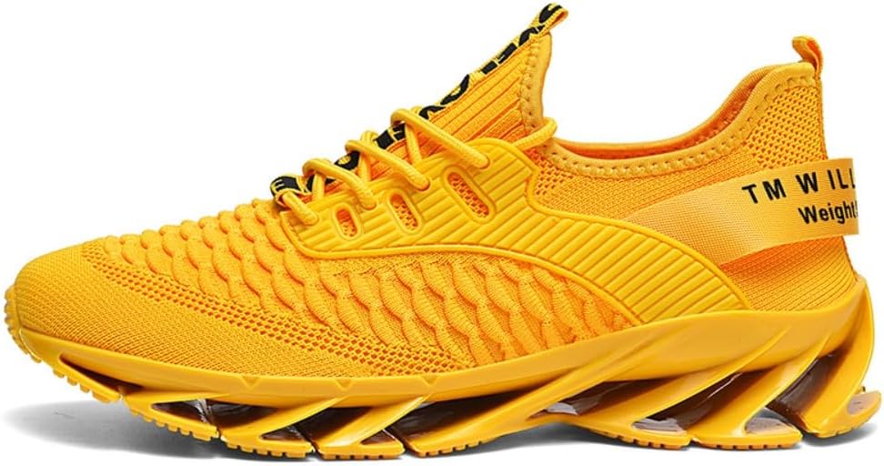

Мужские кроссовки для бега с буквенным дизайном, прочные и спортивные, для подарка, повседневные кроссовки 2025 года, спортивные с вырезами, легкие и дышащие, шнуровка, для тренажерного зала, лето и возвращение в школу Lokolucx, желтый