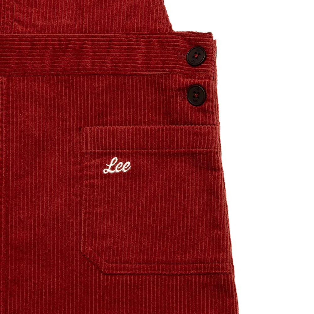 Детский вельветовый сарафан прямого кроя оранжевого цвета от Lee Kids — фото 4