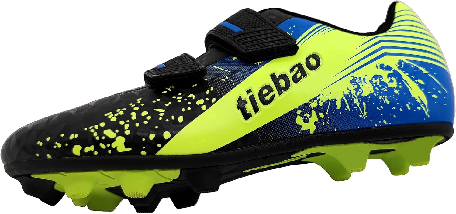 

Футбольные бутсы для детей на газон, спортивная обувь для улицы и зала для мальчиков и девочек (младший/старший ребенок) Tiebaoganar, черный