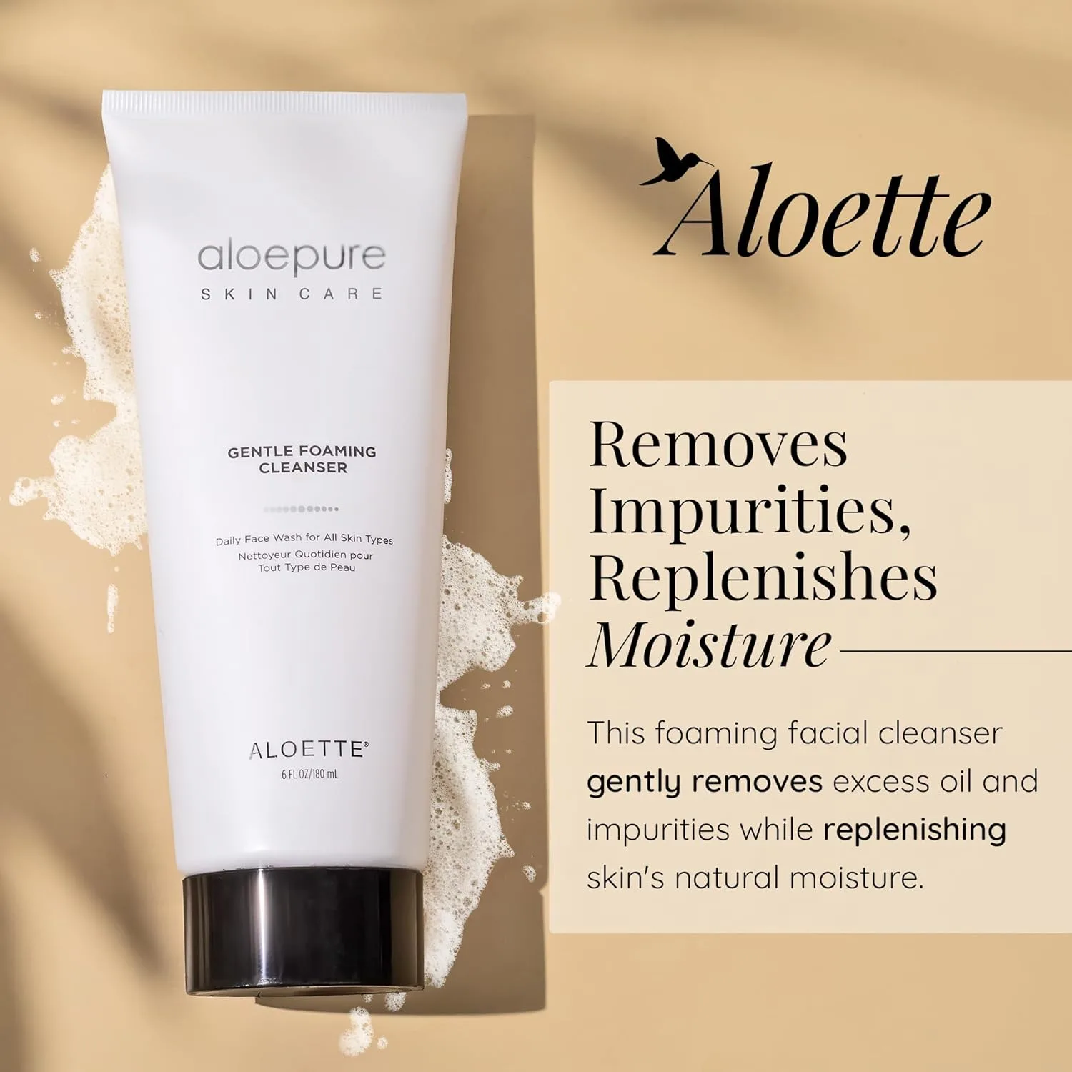 Гель для умывания Aloette — Gentle Foaming Facial Cleanser - увлажняющее средство для умывания для женщин и мужчин, 177 мл — фото 2