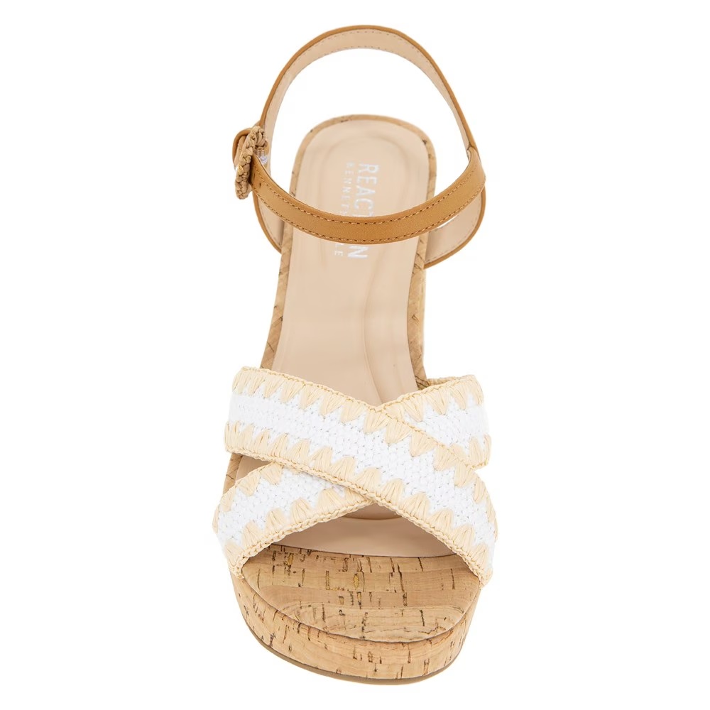 Женские платформенные босоножки на каблуке Reeva Kenneth Cole Reaction, white raffia — фото 3