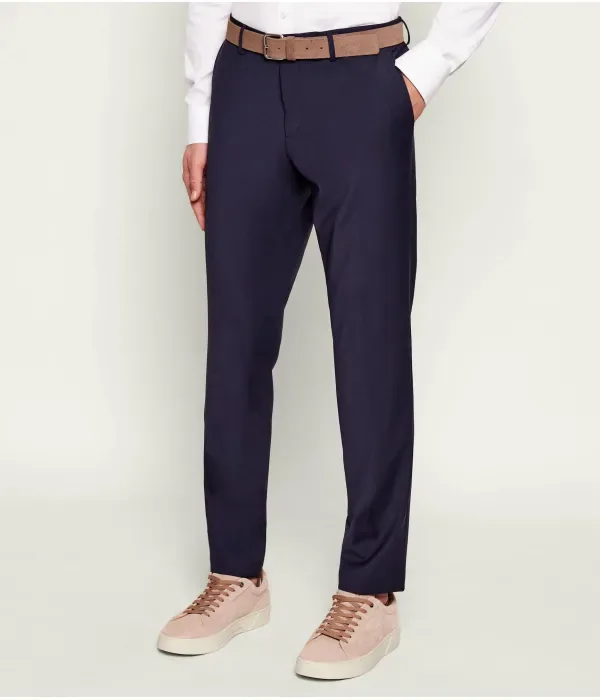 Шерстяные брюки P-Genius-CW-WG-261 slim fit Boss, темно-синий