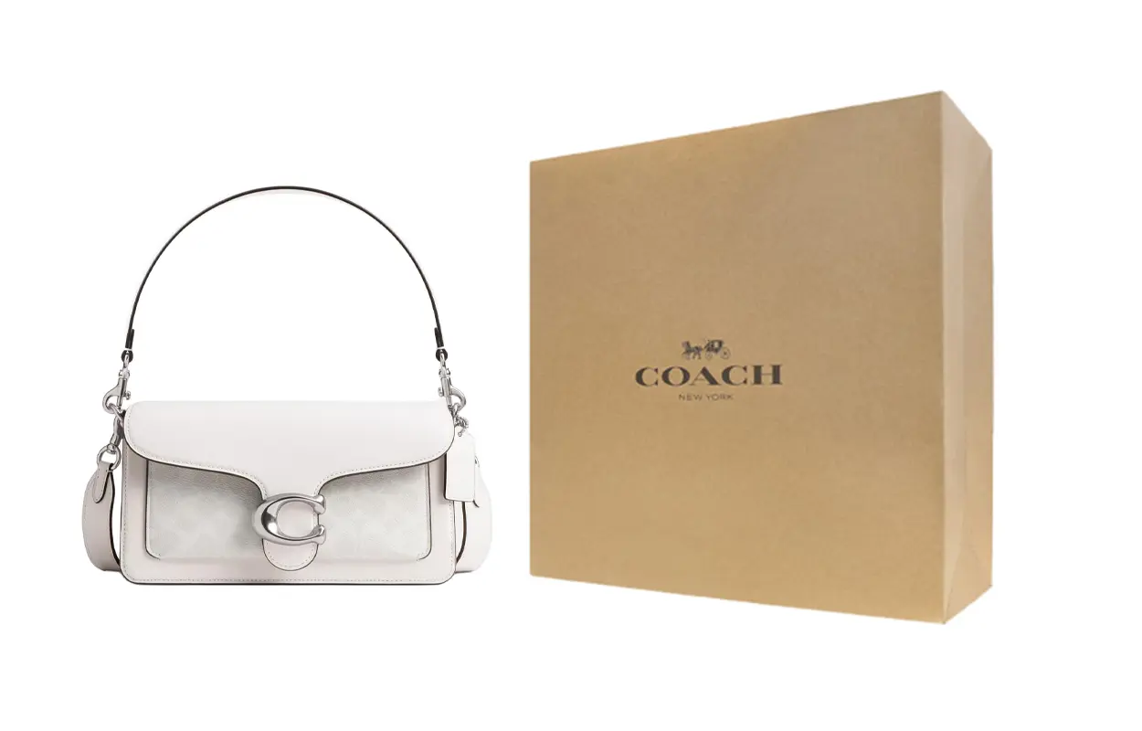 

COACH Сумка через плечо из телячьей кожи среднего размера женская слоновая кость
