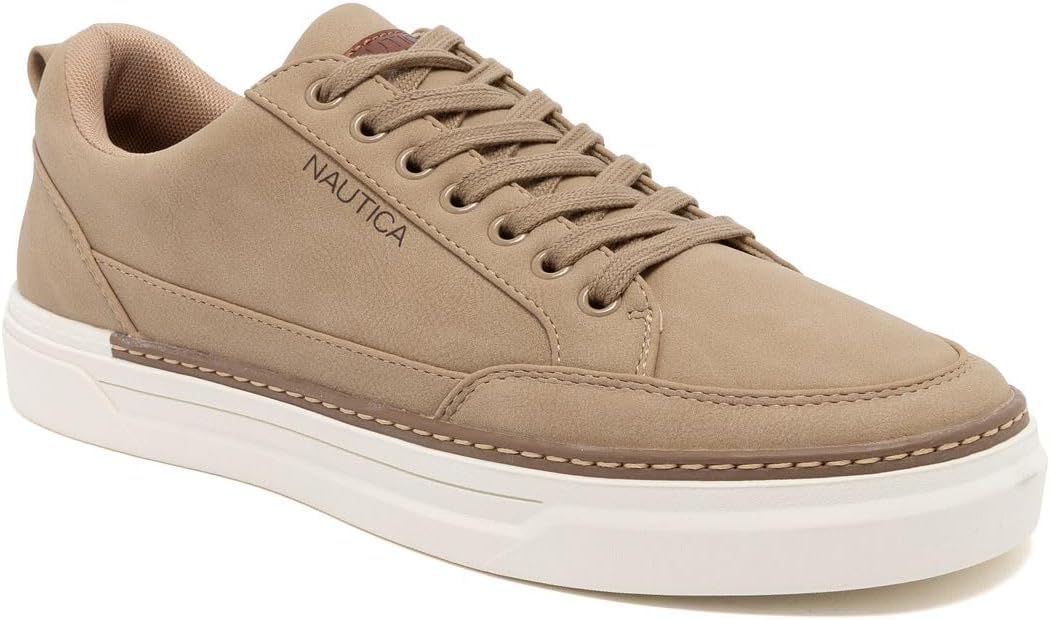 

Мужские классические кроссовки на шнуровке Nautica с низким верхом - стильная и удобная повседневная обувь, Light Taupe-colson