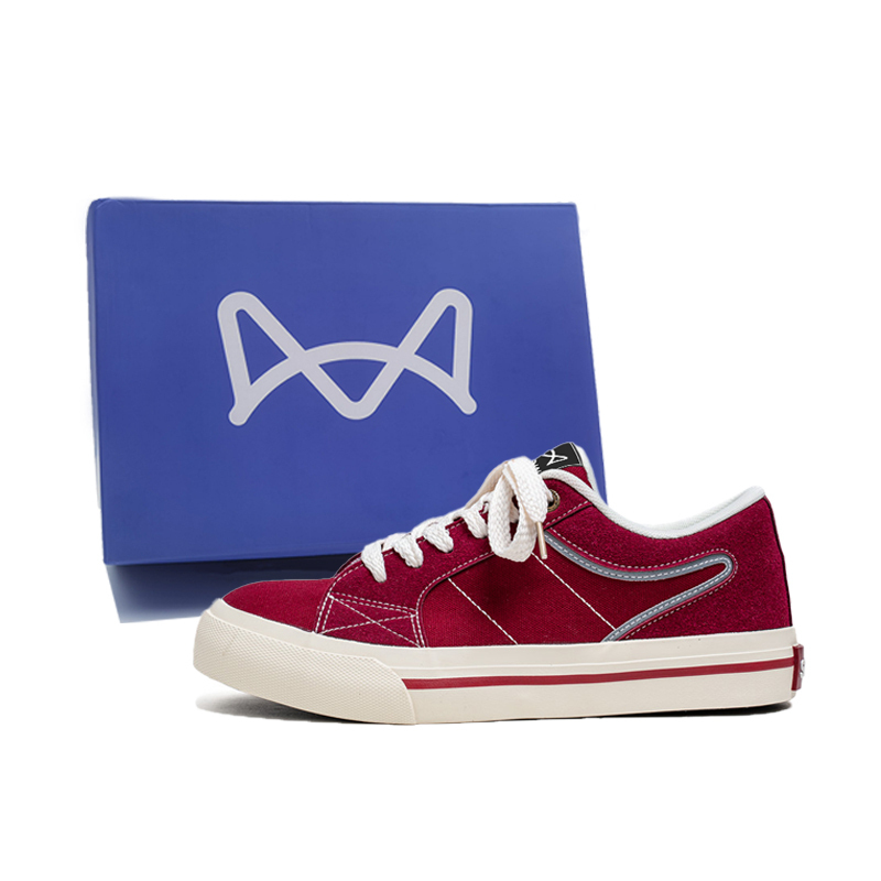 

MIIOW Мужские низкие кеды из холста бордового цвета в коробке, цвет Burgundy Box