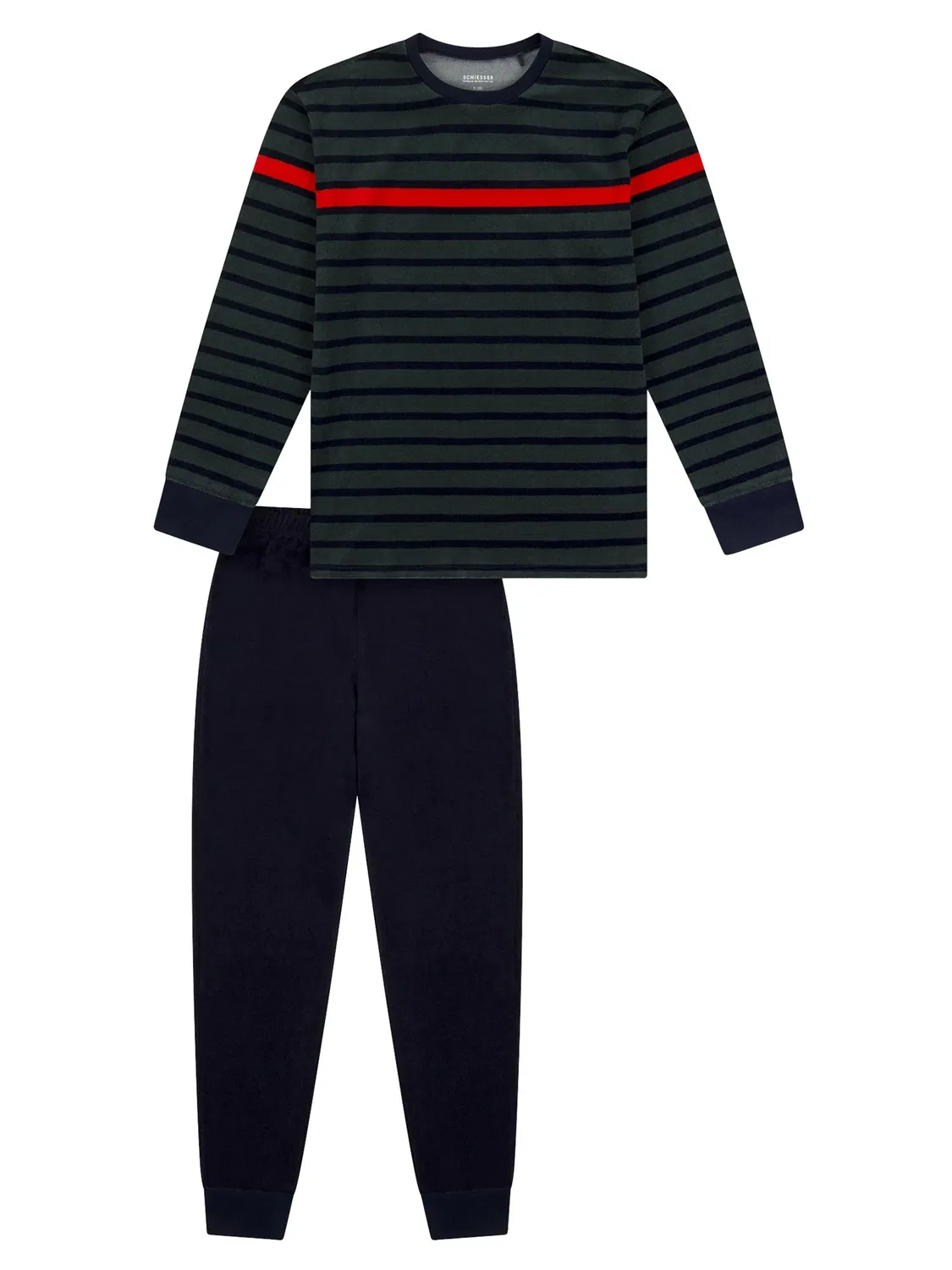 Пижама Nightwear в полоску, Schiesser, темно-зеленый