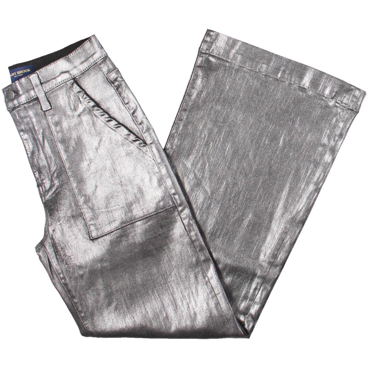

Женские укороченные брюки цвета металлик Ramy Brook, цвет silver metallic