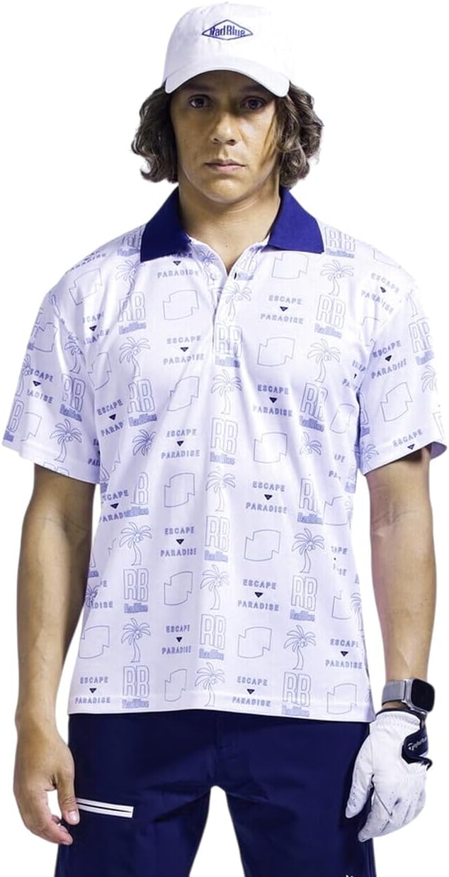 

Мужская поло-рубашка для гольфа RadBlue 250210 с коротким рукавом (сплошной узор, Dry Kanoko), белый