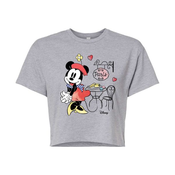 

Укороченная футболка в стиле парижской юниорской команды Минни Маус Disney, серый