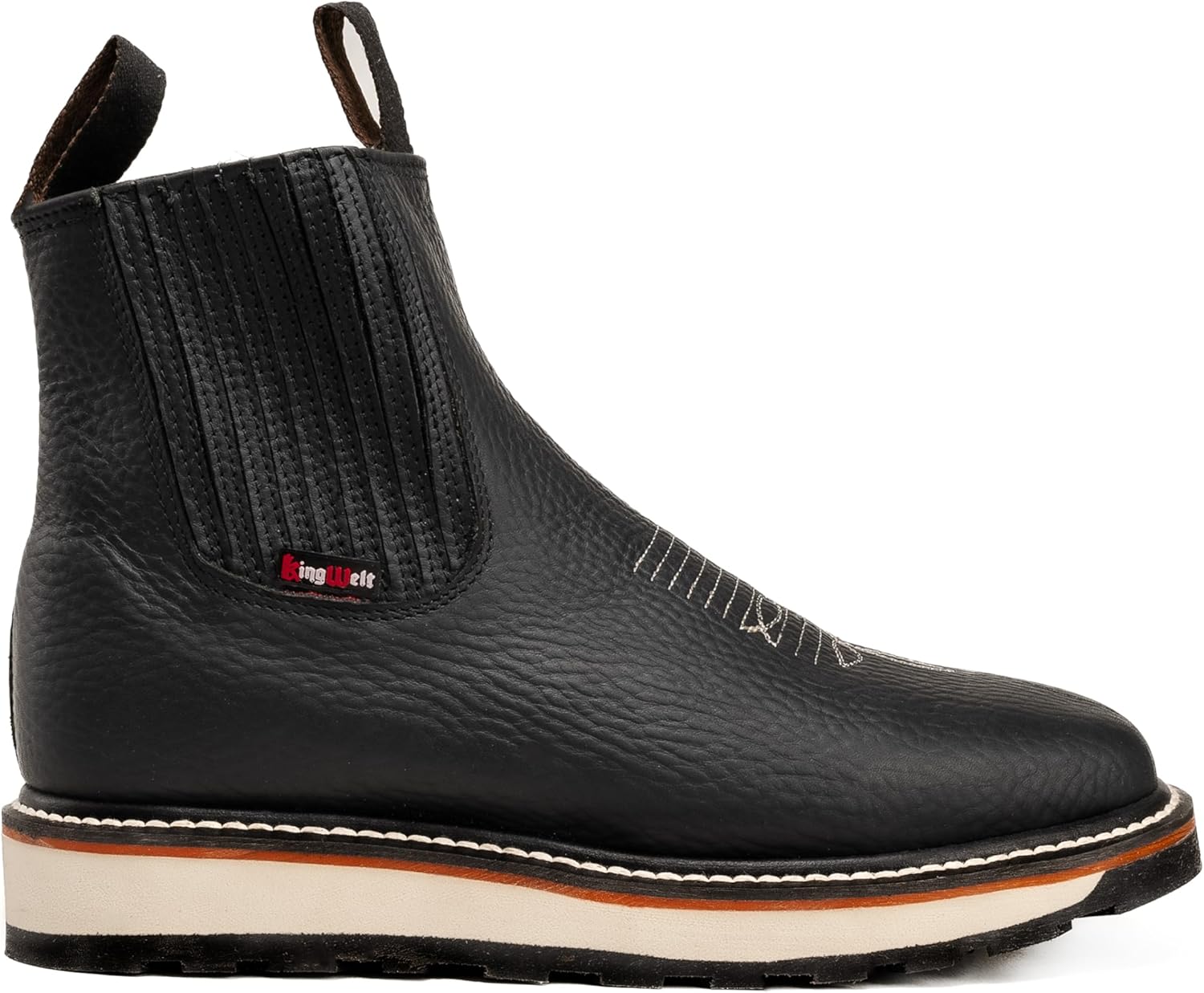 

Мужские ботинки King Welt Ultra Flex с двойной плотностью, легкие, квадратный мягкий носок, короткие/до щиколотки - из премиальной кожи полного зерна, черные