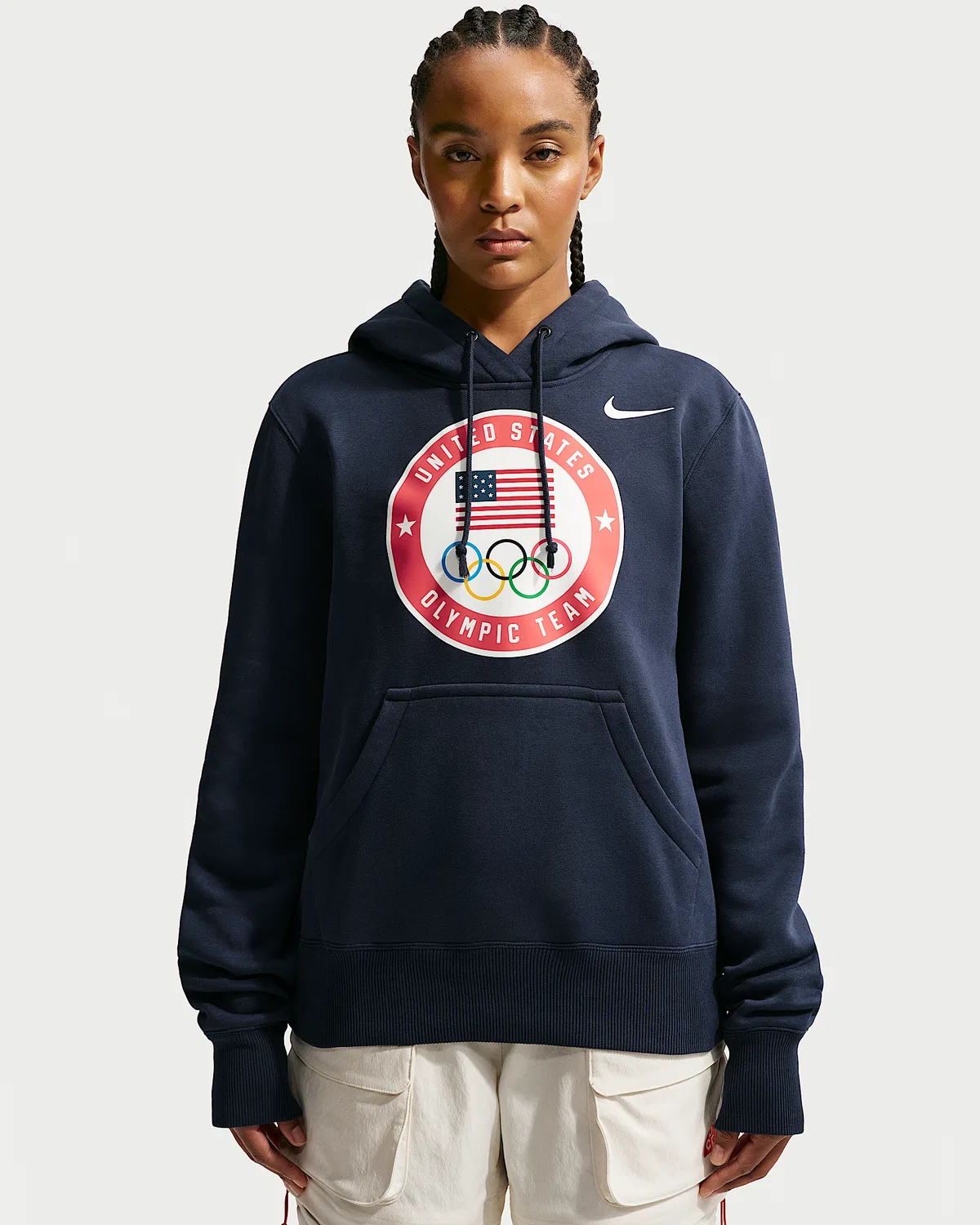 Женская флисовая худи Nike United States Olympic Team Phoenix Fleece, Obsidian/Obsidian