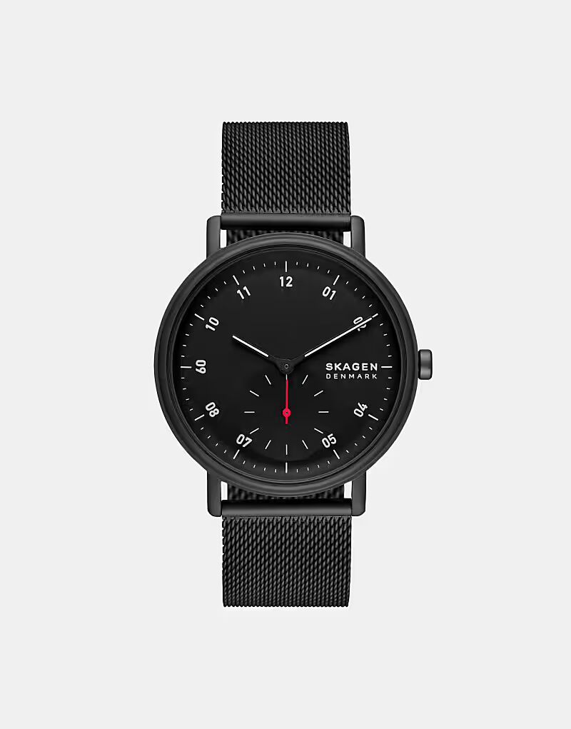

Мужские часы Skagen Kuppel с двумя стрелками и секундной стрелкой, черные, из нержавеющей стали - КОРИЧНЕВЫЕ