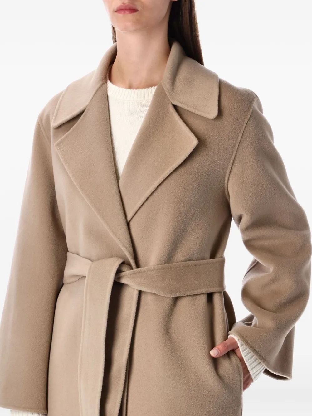 

Пальто-халат с поясом Alberta Ferretti, нейтральный