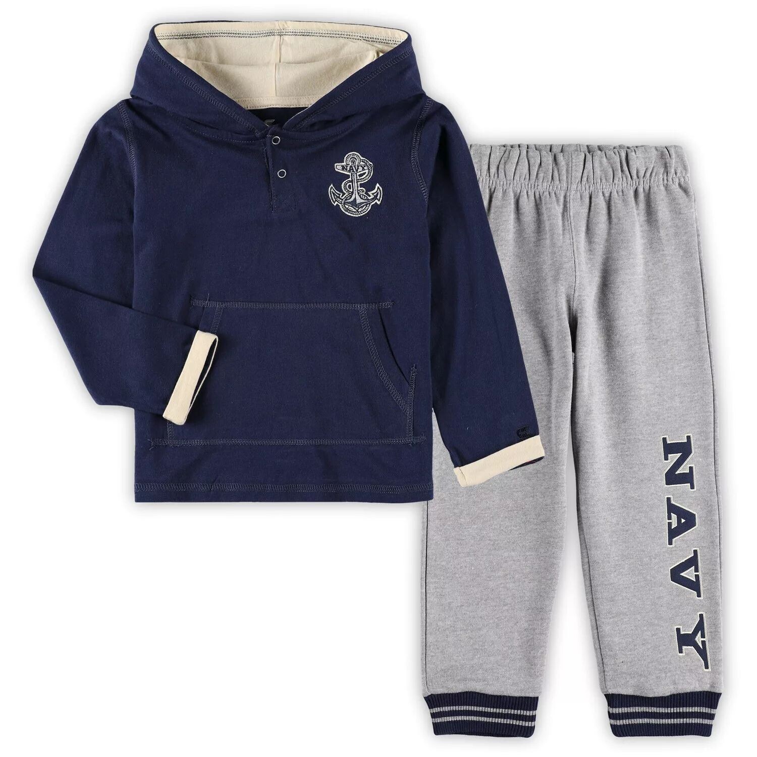Комплект из пуловера с капюшоном и спортивных штанов для малышей Colosseum Navy/Heathered Grey Navy Gardshipmen Poppies Colosseum
