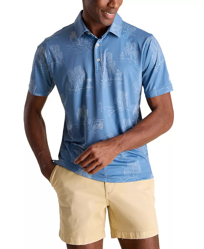 

Мужская поло для гольфа The Golf Course Willow Performance Chubbies, синий