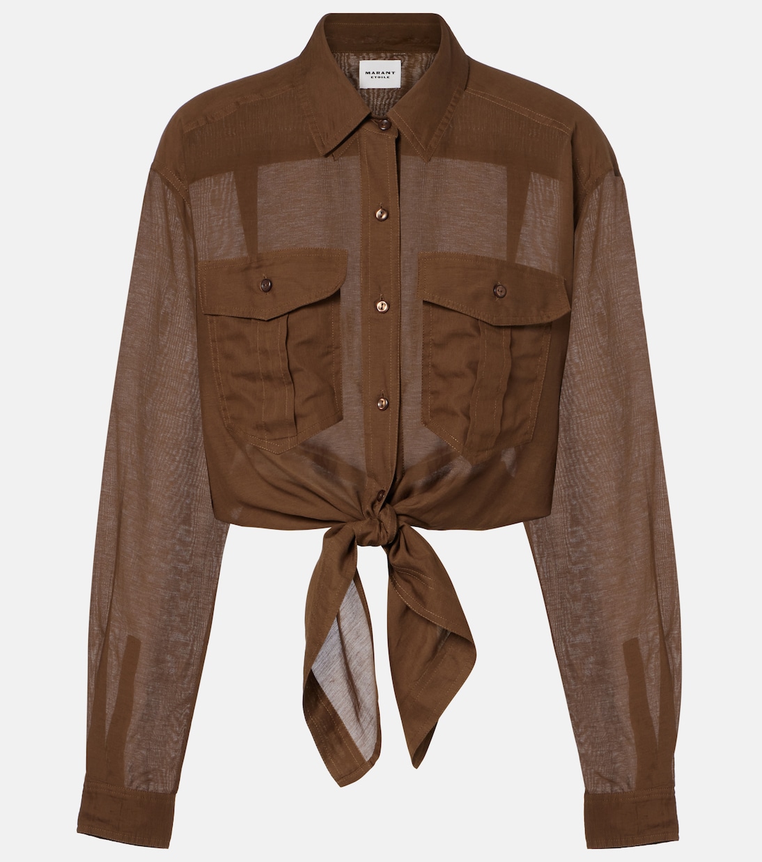 

Короткая рубашка из хлопковой смеси Nath Marant Etoile, Dark Khaki