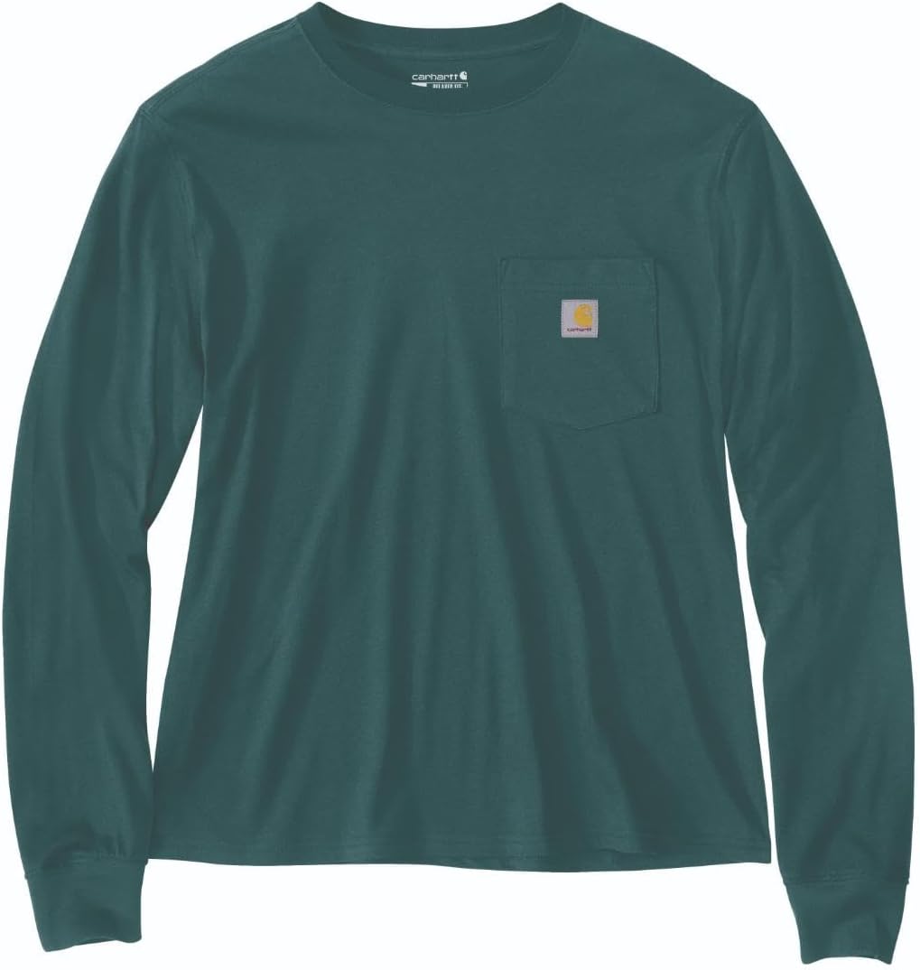 

Carhartt женская футболка с длинным рукавом и карманом, свободного кроя, из серии Tencel Fiber, Greenstone, Зеленый, Carhartt женская футболка с длинным рукавом и карманом, свободного кроя, из серии Tencel Fiber, Greenstone