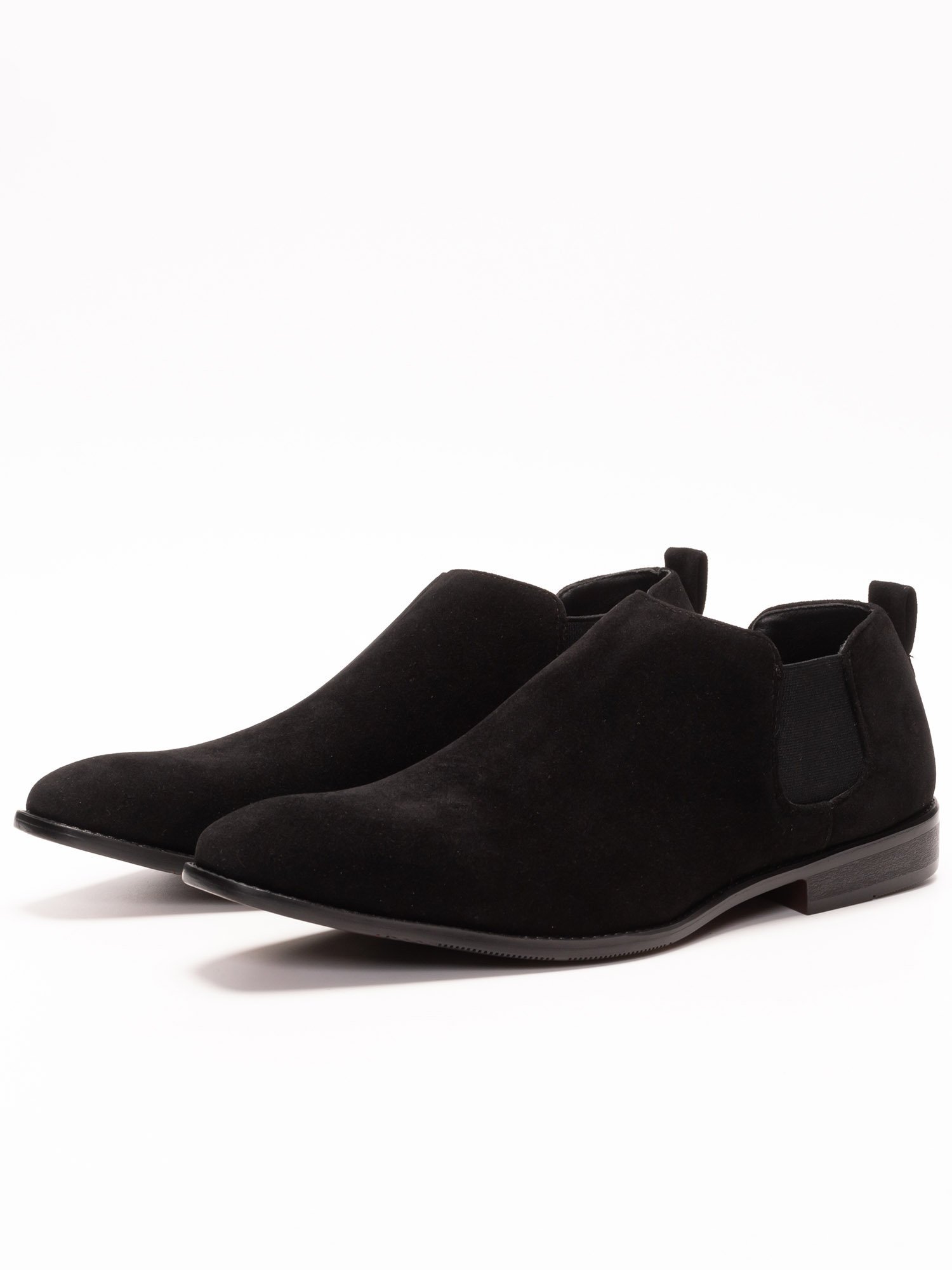 Туфли-слипоны с гладким носком и боковой эластичной вставкой SVEC, Black suede — фото 3