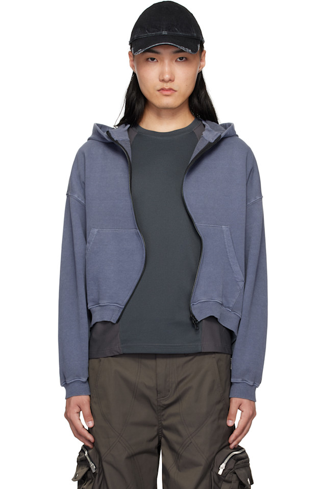 

Круглый подол худи с молнией изогнутой формы Fffpostalservice, цвет ghost lilac