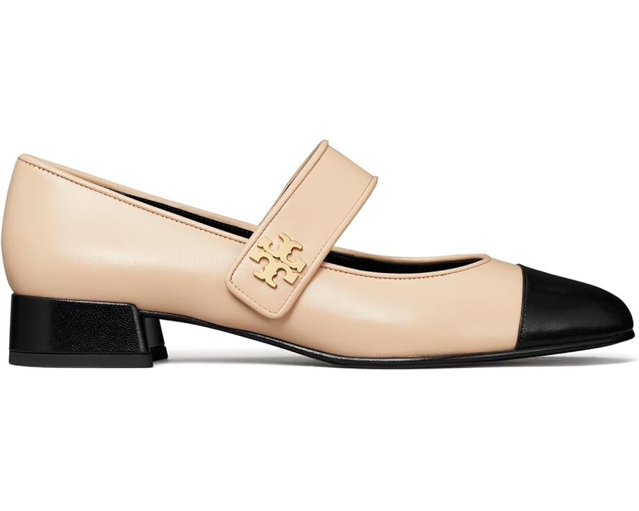Туфли на плоской подошве Tory Burch Cap-Toe Mary Jane Heel Ballet 25mm, цвет Rose Pink/Perfect Black — фото 3