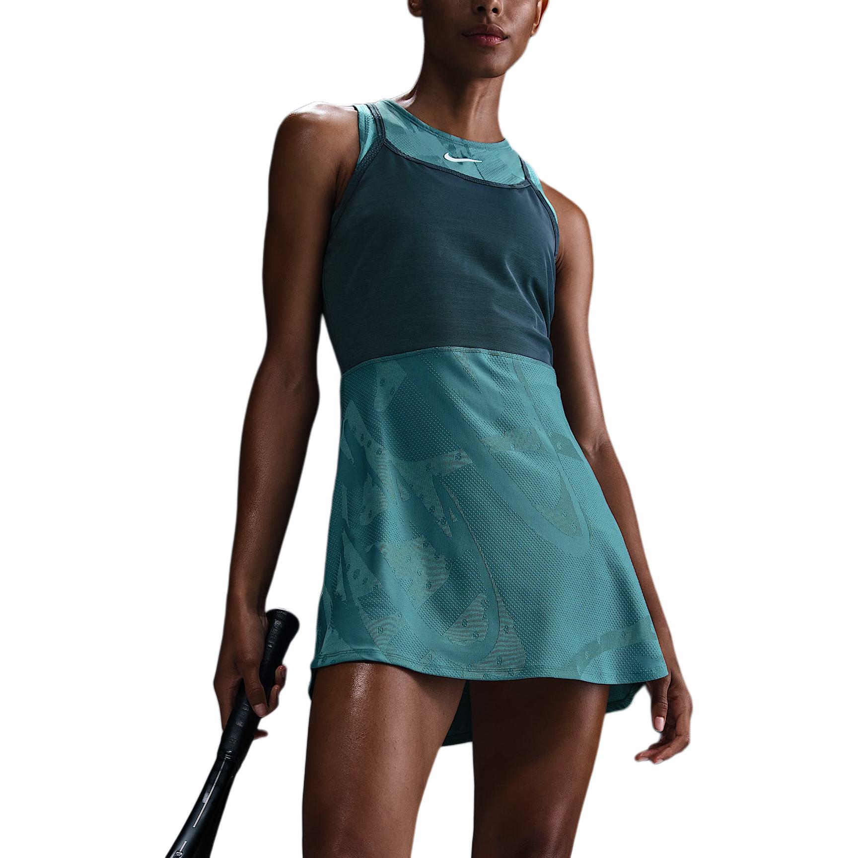 

Женское теннисное платье Court Slam Dri FIT Nike, зеленый/мультиколор/белый