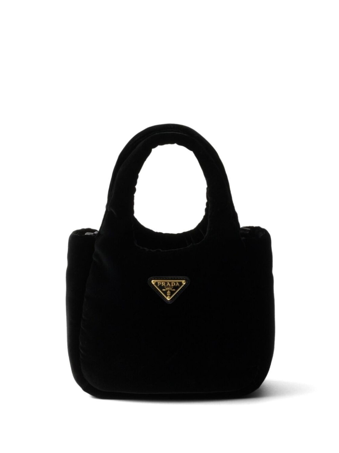 

Мини-сумка из мягкого бархата Prada, черный