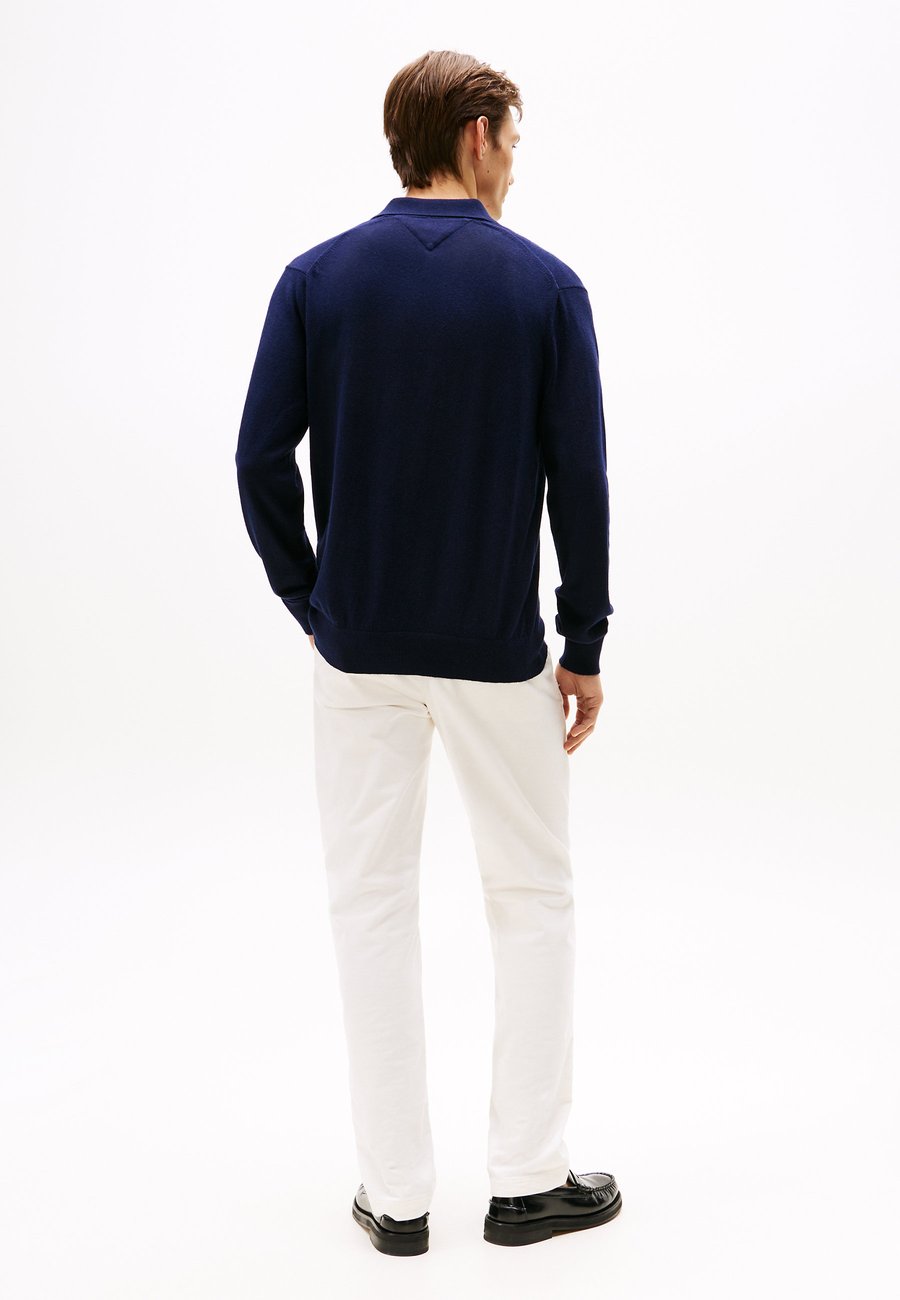 Поло Tommy Hilfiger PIMA ORG CTN CASHMERE LS POLO, Desert Sky/Dark Blue — фото 3
