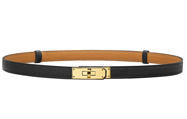 

Кожаный ремень из коровьей кожи женский черный 1,8 см HERMES