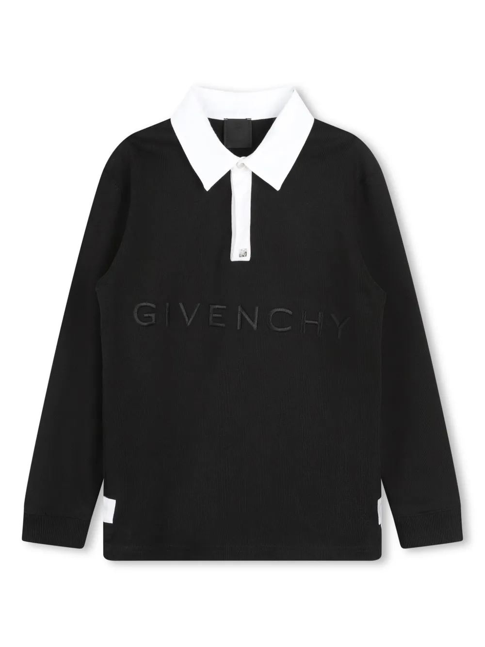 

Рубашка поло с вышитым логотипом Givenchy Kids, черный