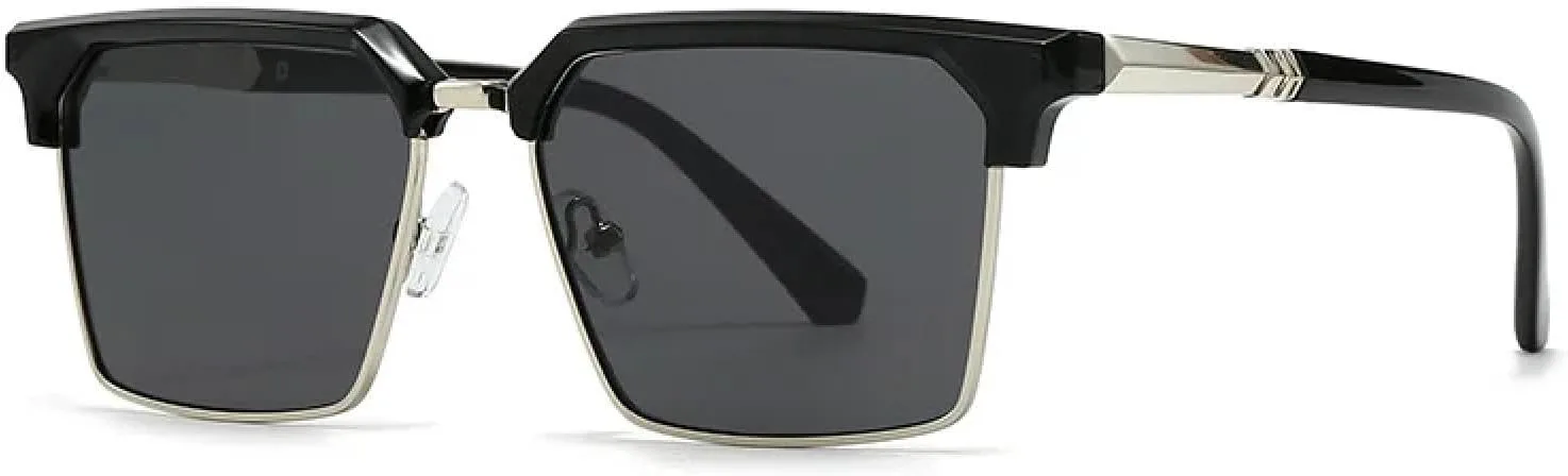 

Роскошные солнцезащитные очки в крупной оправе для женщин и мужчин, в популярном винтажном панк-стиле, для активного отдыха и вождения TVTBBVV, Black Black