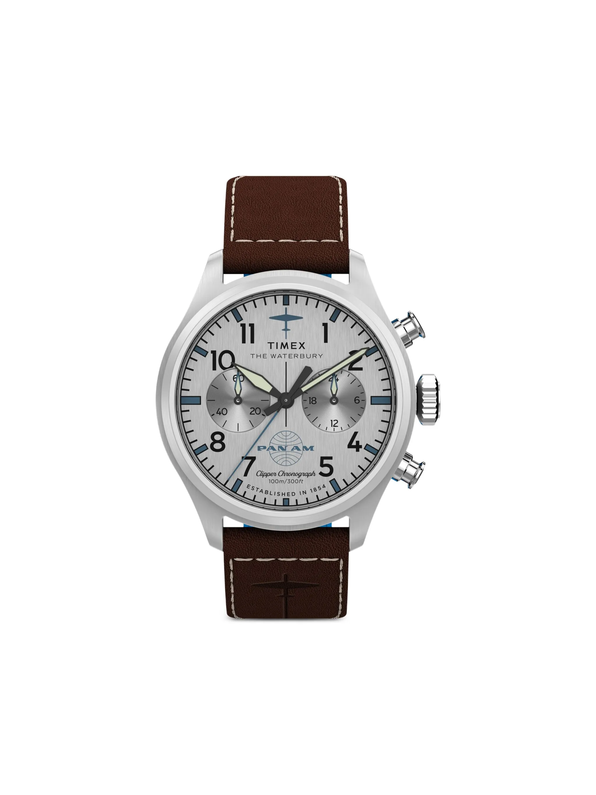 

Наручные часы Waterbury Ace 41 мм из коллаборации с Pan Am Timex, белый
