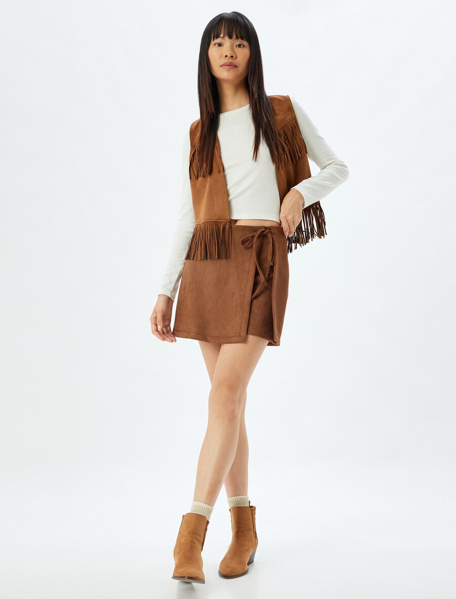 

Мини юбка Koton, Cognac