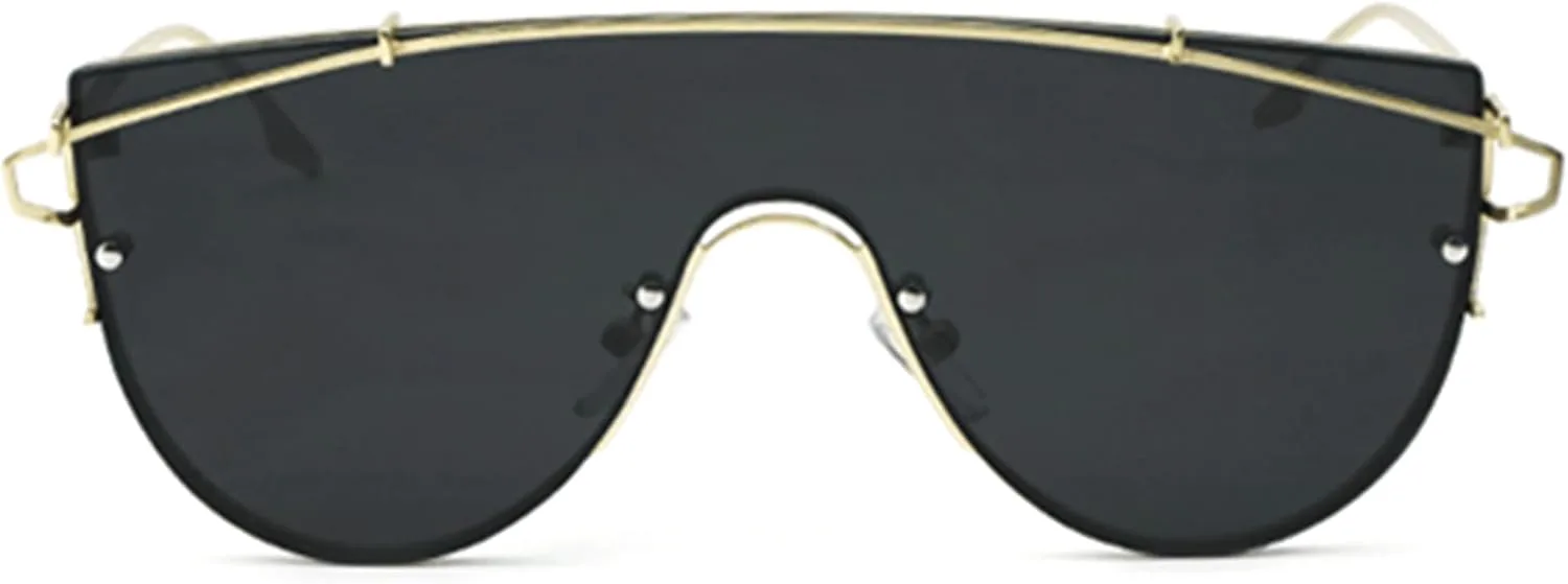 

bullabulling Модные солнцезащитные очки с плоской верхней частью, увеличенного размера, для женщин, винтажные цельные солнцезащитные очки, роскошные и модные, C6