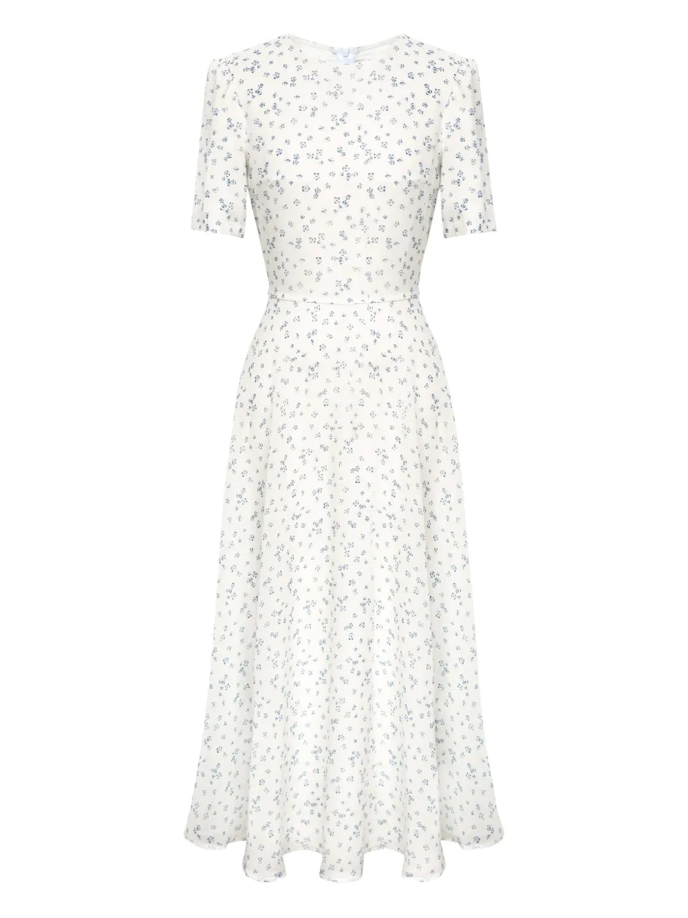 

Платье миди с короткими рукавами и цветочным принтом Post Meridiem, белый