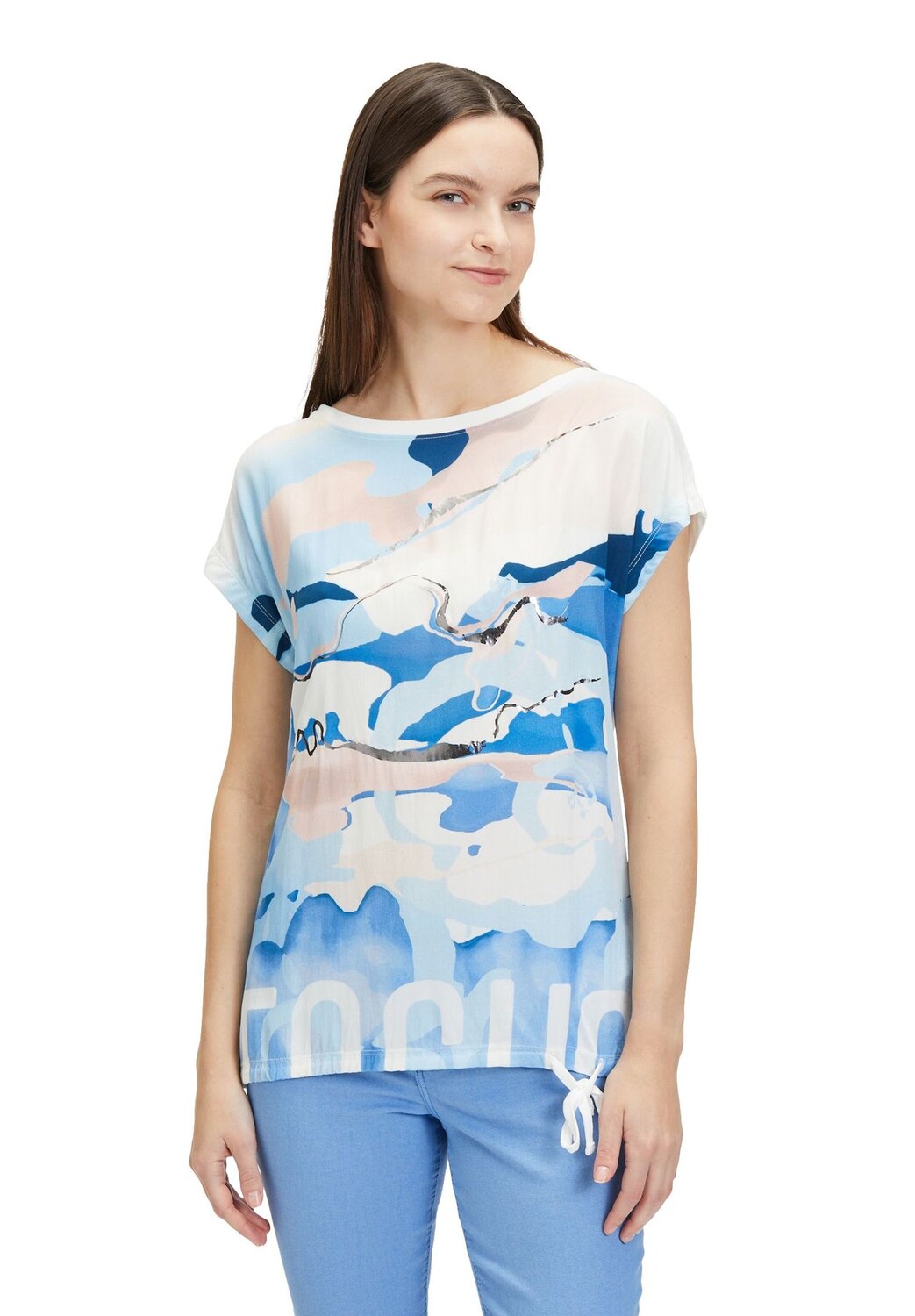 

Повседневная рубашка с принтом BETTY & CO, цвет Light Blue Cream
