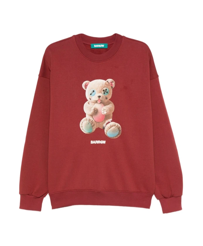 

Красная толстовка с круглым вырезом и принтом спереди, хлопок. Barrow, красный