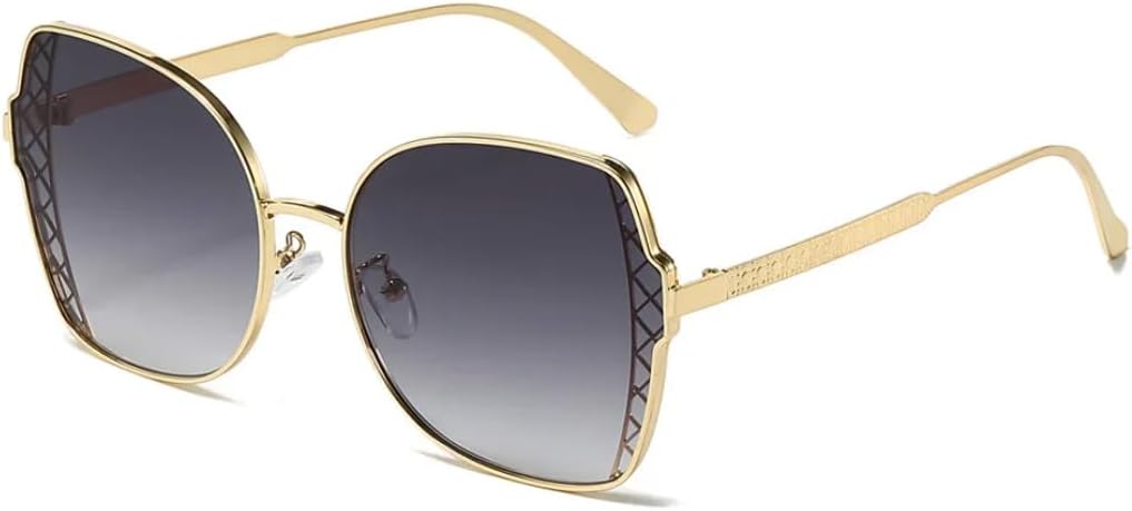 

Солнцезащитные очки с защитой UV400 | Большая оправа с градиентным покрытием | Для женщин и мужчин | Для занятий спортом на открытом воздухе и вождения DSVIGF, Golden Grey