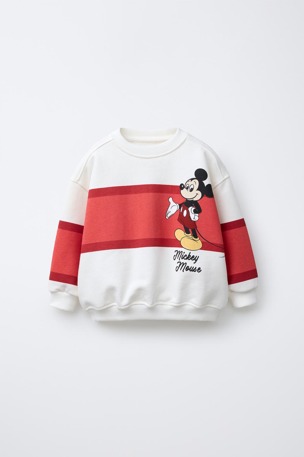 

Толстовка в полоску с микки маусом disney ZARA, цвет White/Red