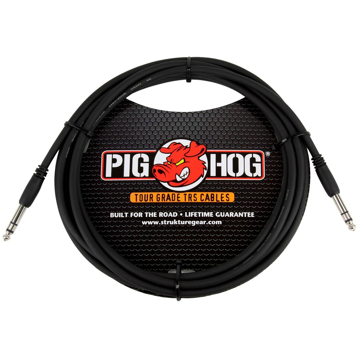 

Инструментальный кабель Pig Hog, от 1/4 дюйма TRS до 1/4 дюйма TRS, 10 футов.