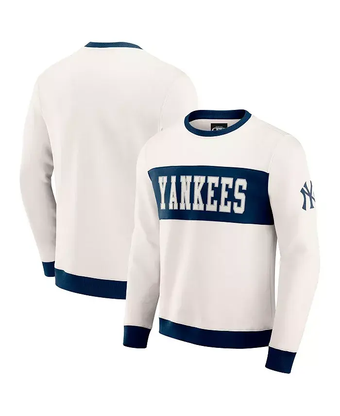 

Коллекция Darius Rucker от Men's Cream New York Yankees Толстовка с круглым вырезом в цветных блоках Fanatics