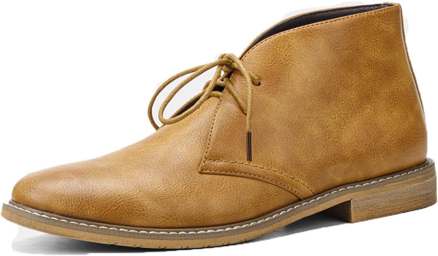 

Мужские классические винтажные чукка-ботинки Myallfeet, модные повседневные шнурованные ботинки для поло, из натуральной кожи, износостойкие, нарядные, желтый