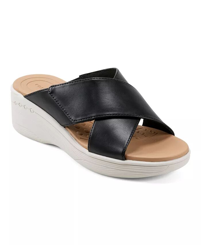 Женские повседневные сандалии Bindie Slip-on с открытым носком Easy Spirit, черный