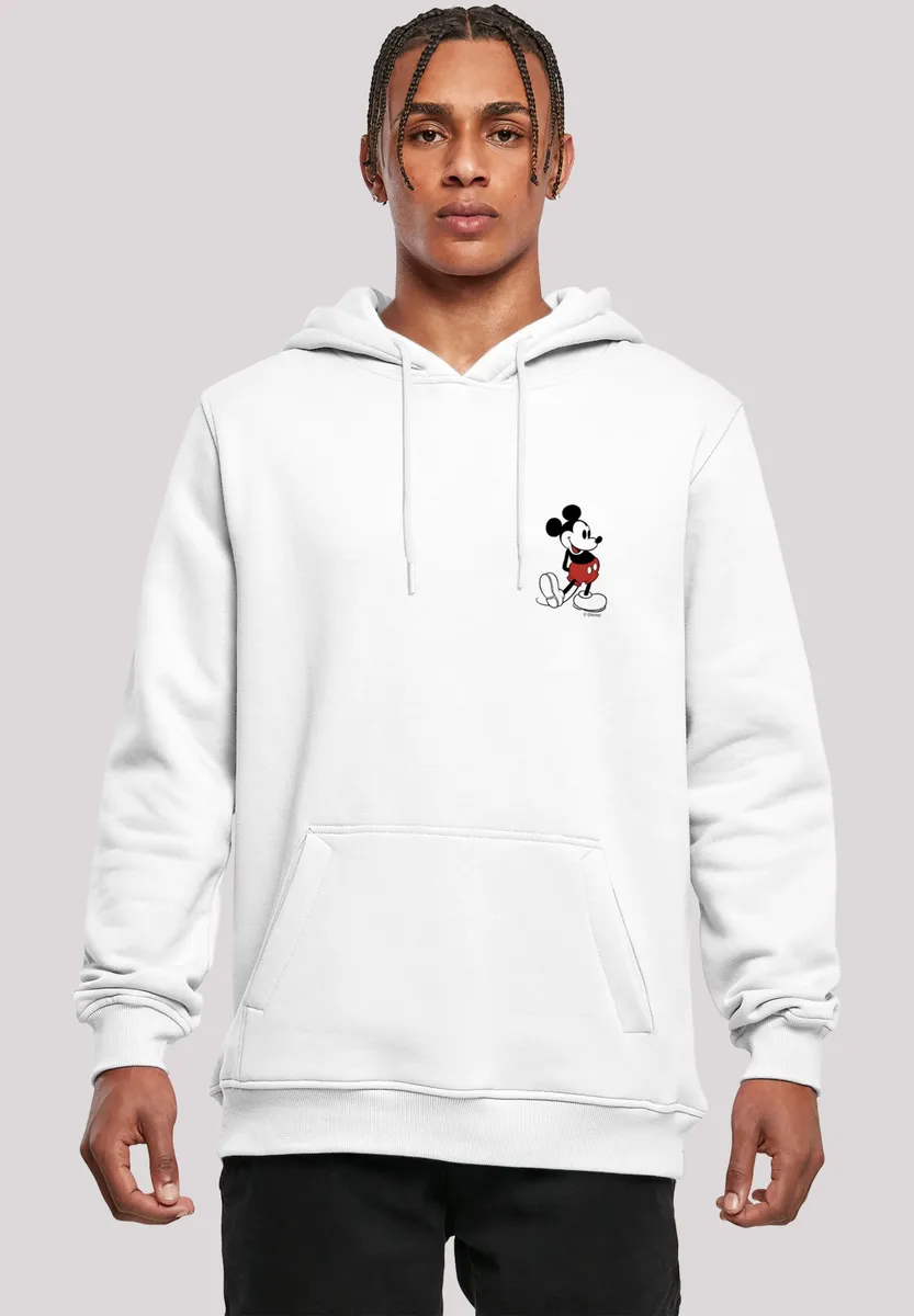 

F4NT4STIC Толстовка "Disney Mickey Mouse Kickin Retro Pocket", мужская, премиум-мерч, приталенный крой, толстовка с принтом, белый
