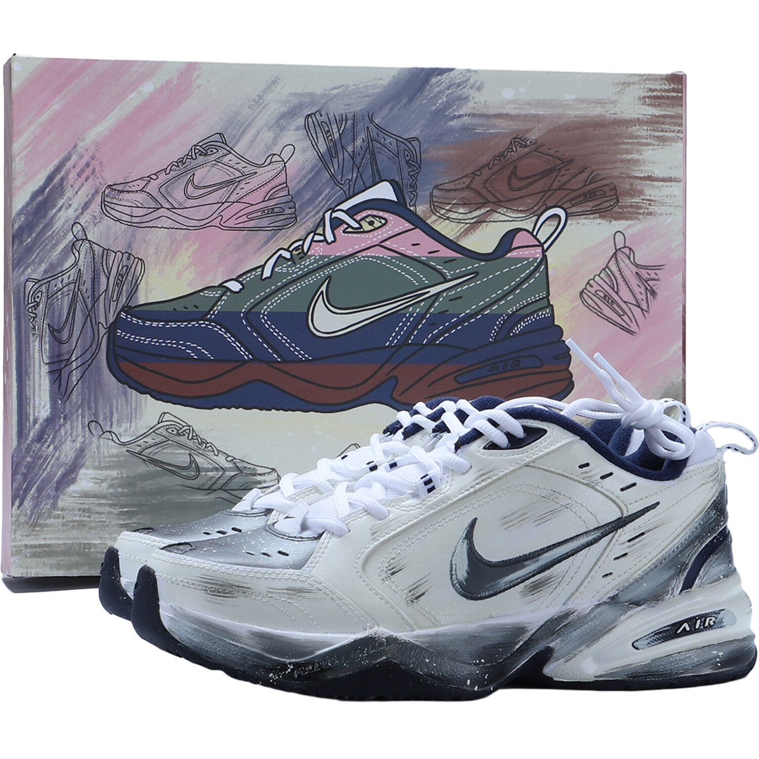 

Массивные кроссовки Nike Air Monarch 4 унисекс, Off-white